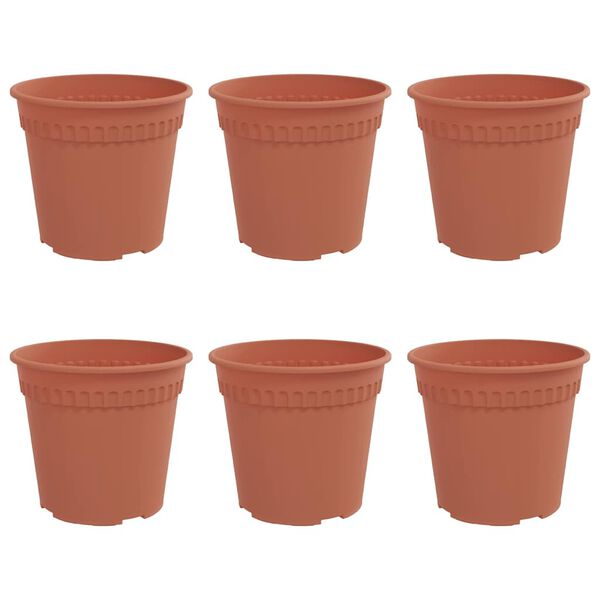 vidaXL Runder Blumentopf 6 pcs Ziegelrot &Oslash; 19 x 16 cm Kunststoff