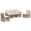 vidaXL Gartensofa-set 5 stk. 5-Sitzer Beige Poly-Rattan