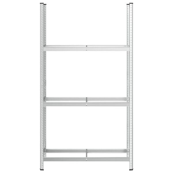 vidaXL Reifenregal mit 3 B&ouml;den Silbern 110x40x200 cm Stahl