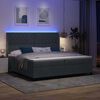 vidaXL Boxspringbett mit Matratze mit LED Dunkelgrau 200 x 200 cm Samt