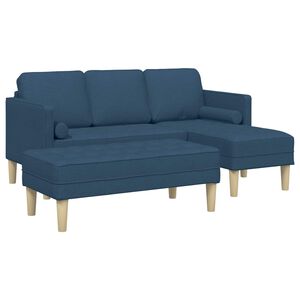 vidaXL Sofa Set 2 stk. Blau Polyester