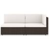 vidaXL Modulares 2-Sitzer-Sofa Poly Rattan Braun