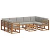 vidaXL Outdoor-Sofagarnitur mit Kissen 10 pcs Nat&uuml;rlich und Hellgrau