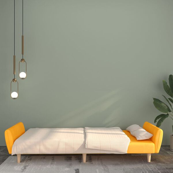 vidaXL Schlafsofa 2-Sitzer Gelb Stoff