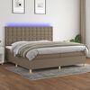 vidaXL Boxspringbett mit Matratze & LED Taupe 200x200 cm Stoff