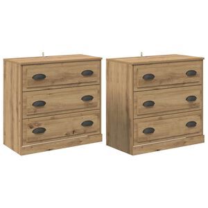 vidaXL Sideboards 2 pcs Artisan-Eiche 70 x 35,5 x 67,5 cm