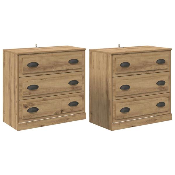 vidaXL Sideboards 2 pcs Artisan-Eiche 70 x 35,5 x 67,5 cm