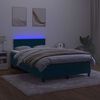 vidaXL Boxspringbett mit Matratze & LED Dunkelblau 120x200 cm Samt