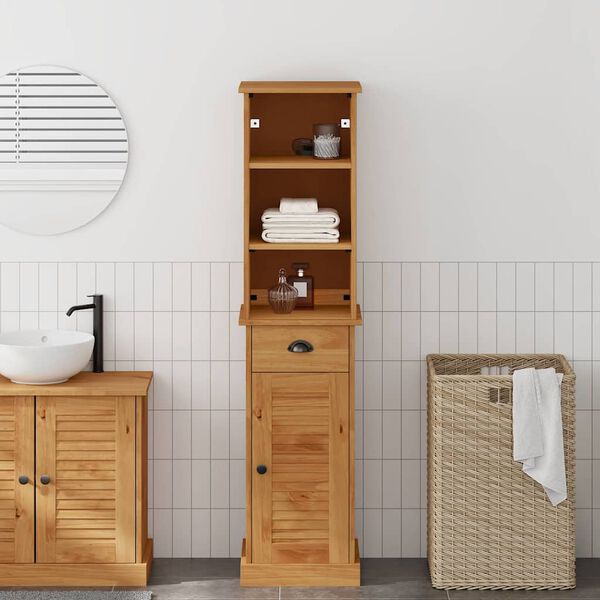 vidaXL Badezimmermöbel Set mit Regal VIGO 2 pcs Braun und Honigbraun