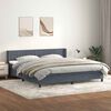 vidaXL Boxspringbett mit Matratze Dunkelgrau 180x220 cm Samt