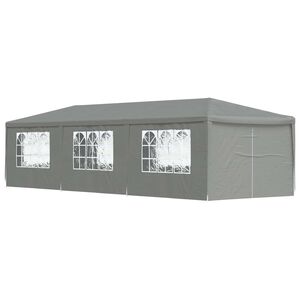 vidaXL Party-Zelt 900 x 300 x 255 cm Hellgrau PE und Stahl
