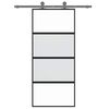 vidaXL Schiebetür Schwarz 90x205 cm Hartglas und Aluminium
