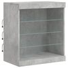 vidaXL Sideboard mit LED-Leuchten Betongrau 60,5x37x67 cm