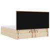 vidaXL Ottoman-Bett mit Matratzen Creme 200x200 cm Stoff