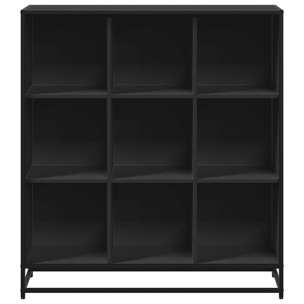 vidaXL B&uuml;cherregal Schwarz 97,5x33x107,5 cm Holzwerkstoff und Metall
