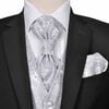 vidaXL Hochzeitswesten Set f&uuml;r M&auml;nner Silber 56 Polyester