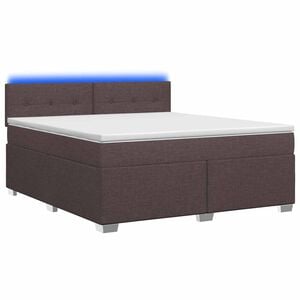 vidaXL Boxspringbett mit Matratze und LED Dunkelbraun 140 x 200 cm