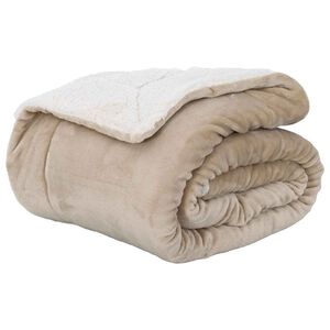 vidaXL &Uuml;berwurfdecke Beige 130 x 150 cm 1 Fleece