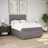 vidaXL Boxspringbett mit Matratze Taupe 140x200 cm Stoff