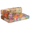vidaXL Pouf Patchwork Stoff