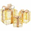 vidaXL Weihnachtsgeschenkbox 3 stk. 150 LEDs PET