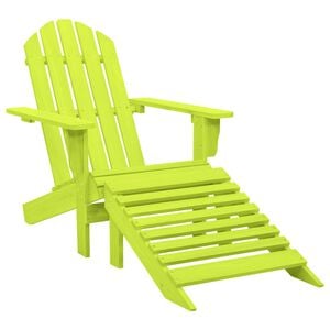 vidaXL Adirondack-Gartenstuhl mit Fu&szlig;teil Massivholz Tanne Gr&uuml;n
