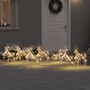 vidaXL LED Rentiere mit 40 LEDs 7 pcs Gold PET