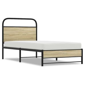 vidaXL Bettgestell ohne Matratze 75x190 cm Sonoma-Eiche Holzwerkstoff
