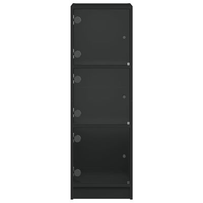 vidaXL Highboard mit Glastüren Schwarz 35x37x109 cm