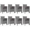 vidaXL Garten Essgruppe 9 pcs Wei&szlig; Polypropylen