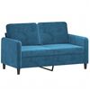 vidaXL 2-Sitzer-Sofa mit Zierkissen Blau 120 cm Samt