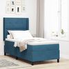 vidaXL Boxspringbett mit Kopfteil Blau 90 x 190 cm Samt
