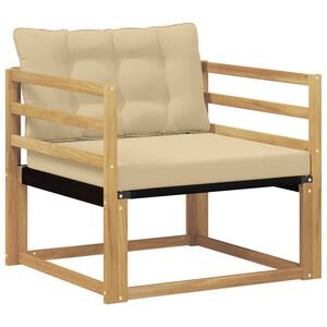 vidaXL Outdoor-Sofagarnitur Massives Akazienholz und Textilene Wei&szlig;
