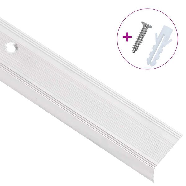 vidaXL Treppenkantenprofile in L-Form 15 Stk. Aluminium 100 cm Silbern