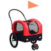 vidaXL 2-in-1 Fahrradanh&auml;nger f&uuml;r Hunde und Buggy Rot und Schwarz