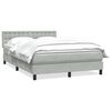 vidaXL Boxspringbett mit Matratze Hellgrau 140x210 cm Samt