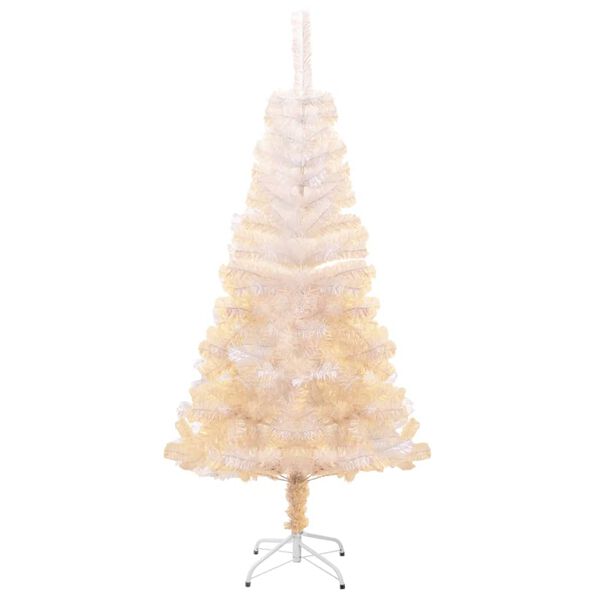 vidaXL K&uuml;nstlicher Weihnachtsbaum Schillernde Spitzen Wei&szlig; 150 cm PVC