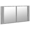 vidaXL LED-Spiegelschrank Grau Sonoma 90x12x45 cm Acryl