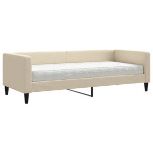 vidaXL Tagesbett mit Matratze Creme 80x200 cm Stoff