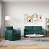 vidaXL Sofa Set 2 pcs Dunkelgr&uuml;n 196 x 82 x 85 cm Stoff