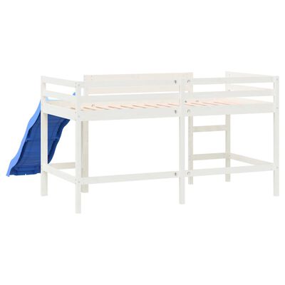 vidaXL Kinderhochbett mit Rutsche Weiß 80x200 cm Massivholz Kiefer