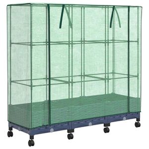 vidaXL Gartenplanter mit Gew&auml;chshausabdeckung und R&auml;dern 3 stk. PP