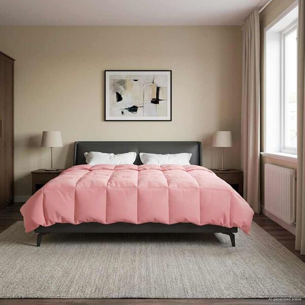 vidaXL Sommerdecke Gepolstert Rosa 240 x 260 cm Mikrofaser