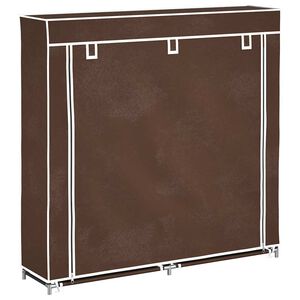 vidaXL Stoff Schuhschrank mit Abdeckung 115 x 28 x 110 cm Braun