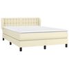 vidaXL Boxspringbett mit Matratze Creme 140x190 cm Kunstleder