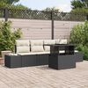 vidaXL Garten-Sofa-Set mit Kissen mit Speicher 5 pcs Schwarz und Creme