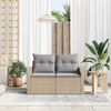vidaXL Garten-Sofa mit Kissen 123 x 62 x 69 cm Poly-Rattan