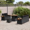 vidaXL Gartensofa-set mit Kissen 10 pcs Schwarz Poly-Rattan
