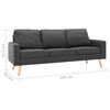 vidaXL 3-Sitzer-Sofa Dunkelgrau Stoff