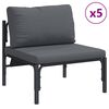 vidaXL Garten-Sofa-Set Anthrazit Stahl